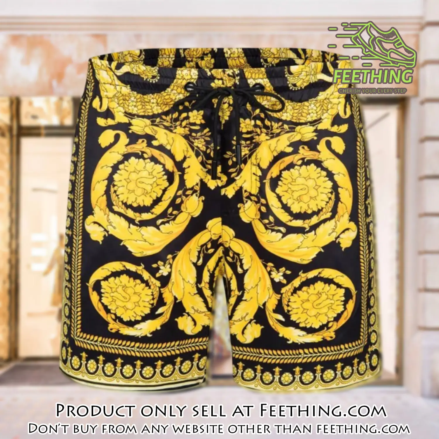 Versace 3d new luxury all over print shorts pants for men ft4526209